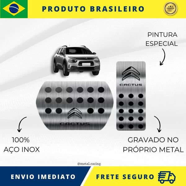 Imagem de KIT Pedaleira de Carro 100% AÇO INOX modelo do carro Citroen C4 Cactus 2018 Acima  Envio Rápido Brasil