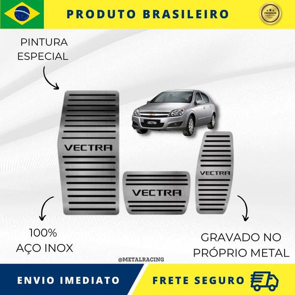 Imagem de KIT Pedaleira de Carro E Descanso de PÉ 100% AÇO INOX modelo do carro  Chevrolet Vectra At 1993  Acima  Envio Rápido Brasil