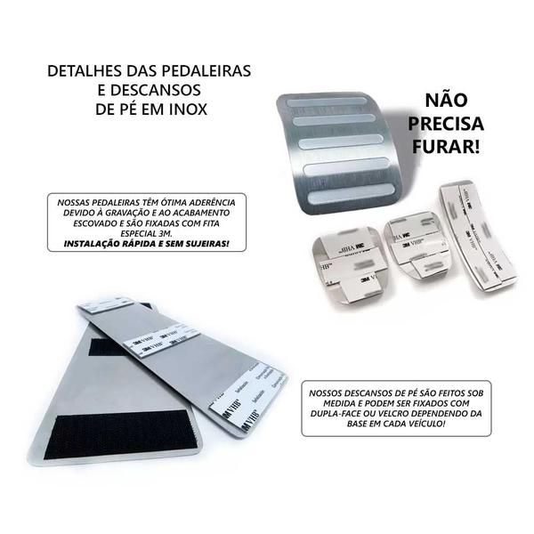 Imagem de Kit pedaleira + descanso chevrolet corsa 1994 2001 aço inox