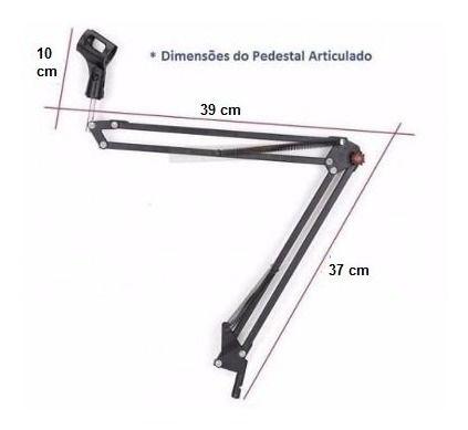 Imagem de Kit Pedestal Articulado + 2 Aranha Microfone