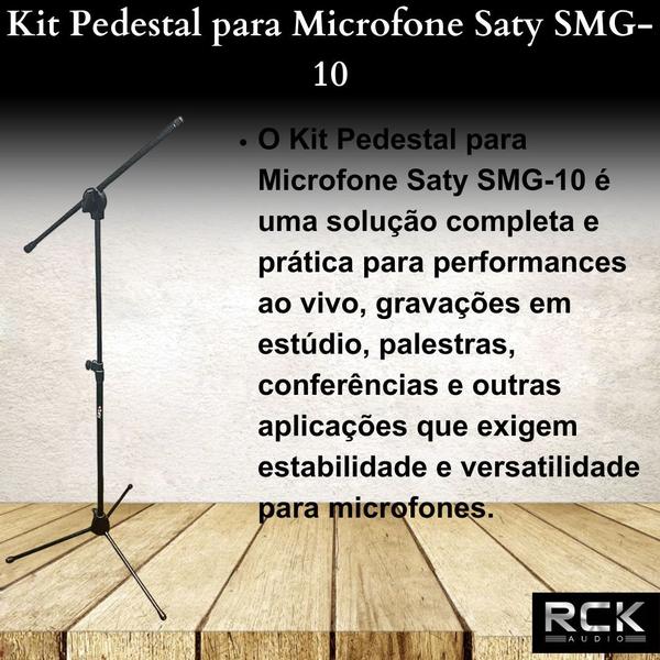 Imagem de Kit Pedestal para Microfone Saty SMG-10 Cor:SMG10-3UNI