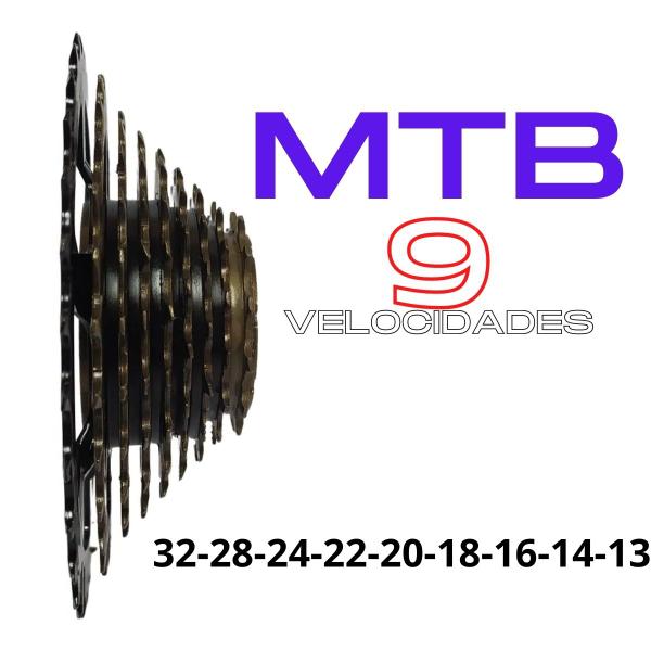 Kit Pedevela Mtb 24/34/42 Bike Catraca Roda Livre 13/32 9V - PACO ORIGINAL REBECHI BIKES CICLISMO SPORTS Imagem de Kit Pedevela Mtb 24/34/42 Bike Catraca Roda Livre 13/32 9V