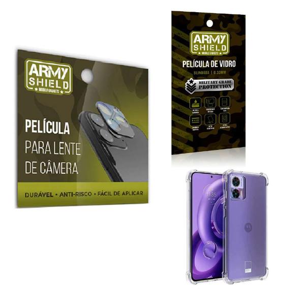 Imagem de Kit Película de Camêra Moto Edge 30 Neo + Película de Vidro 3D e Capinha Anti Shock - Armyshield