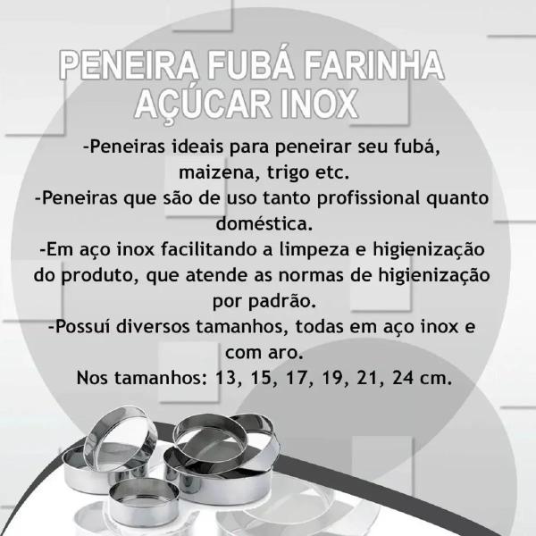 Imagem de Kit Peneira Inox C/6 Cozinha Farinha Tapioca Fuba - Bestfer