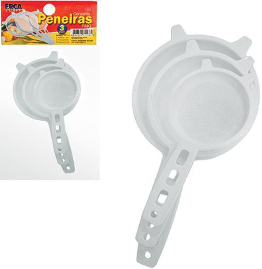 Imagem de Kit Peneiras De Plastico Com 3 Peças 7 9 E 11Cm