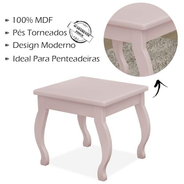 Imagem de Kit Penteadeira Com Banqueta Em MDF 00808900X022034 Rose LPA