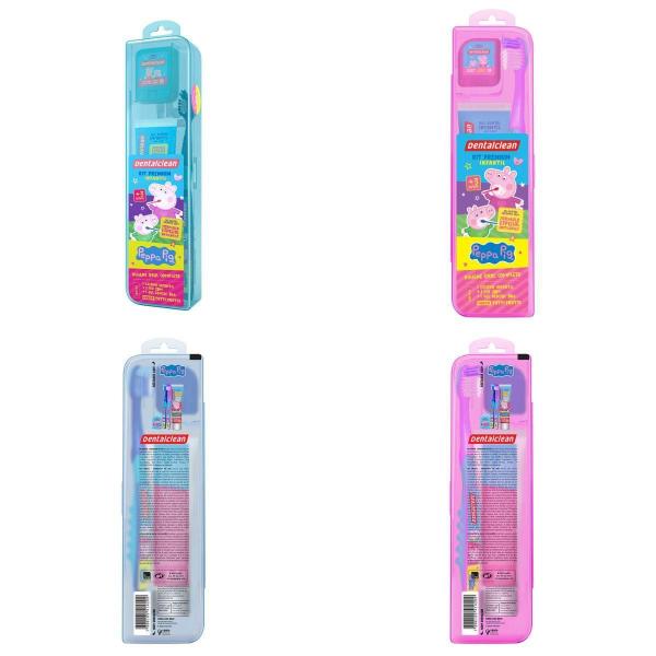 Kit Peppa Pig Escova + Fio Dental + Gel Dental - Dentalclean Imagem de Kit Peppa Pig Escova + Fio Dental + Gel Dental - Dentalclean