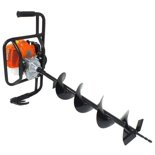 Imagem de Kit Perfurador de Solo 2,5hp com Broca de 15cm + Extensor de 60cm Laranja