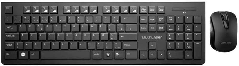 Imagem de Kit Perifericos Teclado+Mouse Sem Fio Preto Multilaser Kit