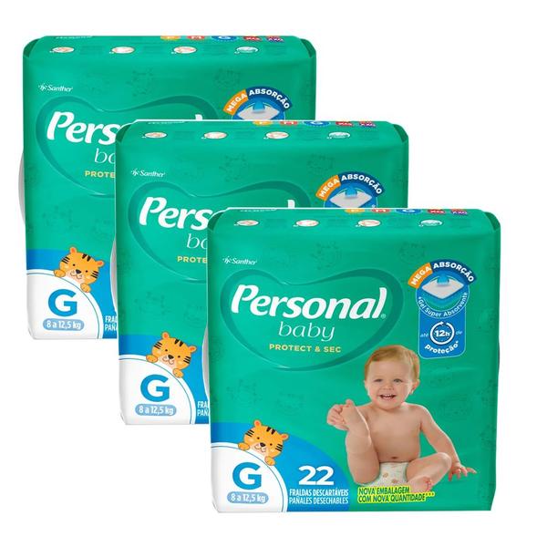 Imagem de Kit Personal Fralda Soft E Protect Jumbo G - 3 Unidades