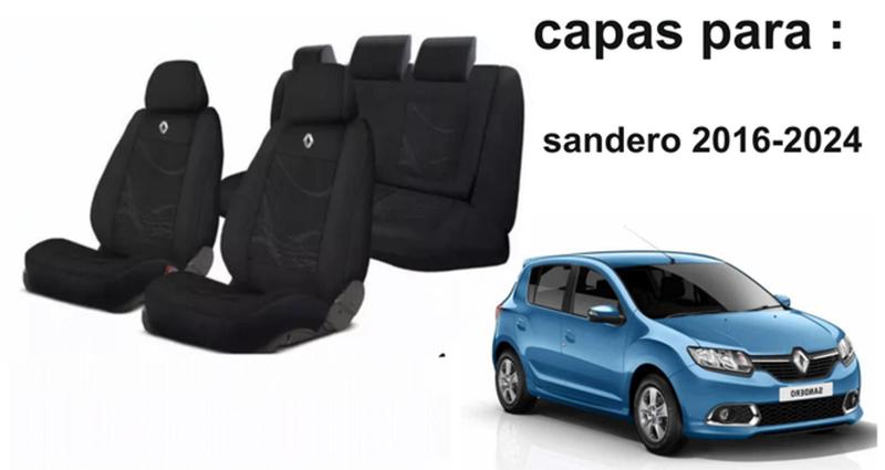 Imagem de Kit Personalidade Tecido Sandero 2016-2024 + Volante + Chaveiro