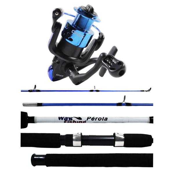 Imagem de Kit Pesca Way Fishing Molinete ONIX 2000 + Vara Pérola 1402 1,40m 10-12 Lbs 2 Partes