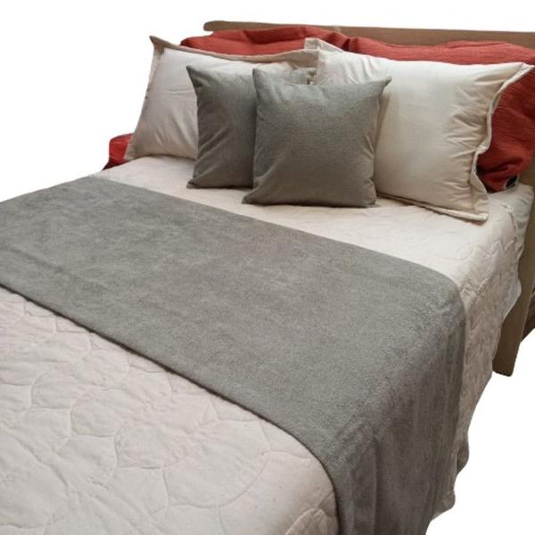 Kit Peseira Boucle Queen Com 2 Capas De Almofada - Aladim Imagem de Kit Peseira Boucle Queen Com 2 Capas De Almofada
