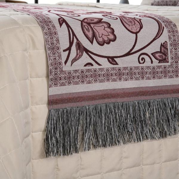 Imagem de : Kit Peseira Grécia Para Cama Com Almofadas Cheias King 5 Pçs Jacquard