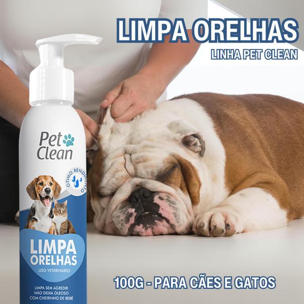 Imagem de Kit Pet Limpo com 1 Lenço Umedecido Turma da Alegria + 1 Limpa Orelhas Pet Clean 100g