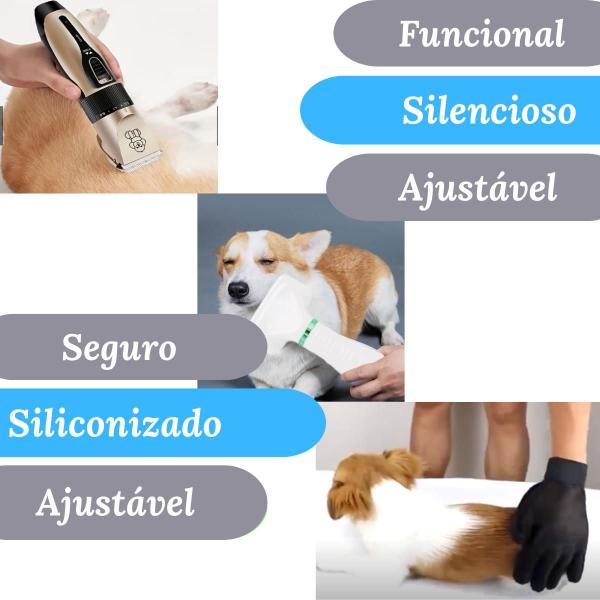 Imagem de Kit Pet Shop Essencial - Tosa, Secador e Luva de Pelos