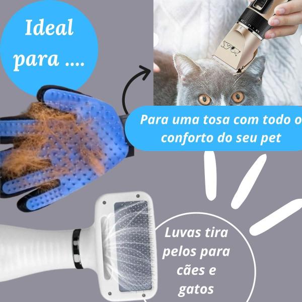 Imagem de Kit Pet Shop Essencial - Tosa, Secador E Luva De Pelos