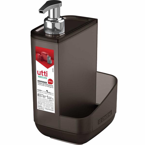 Imagem de Kit Pia Ordene Lixeira 3L + Porta Detergente Dispenser 550ml + Porta Talheres com 3 Divisórias