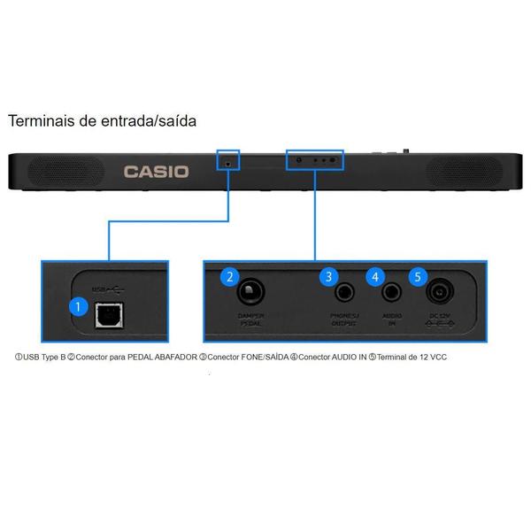 Imagem de Kit Piano Digital Casio CDP-S110 Bk 88 Teclas + Suporte Duplo X + Banqueta X