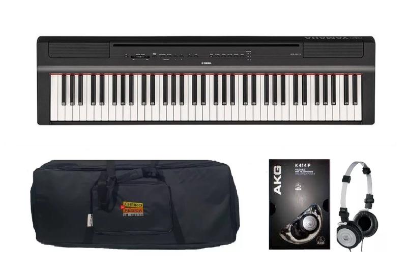 Imagem de Kit Piano Yamaha P121 B com Capa e Fone K414