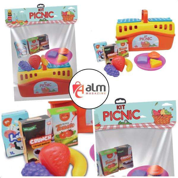 Imagem de KIT PICNIC Cesta de Piquenique BS TOYS brinquedo frutas doces