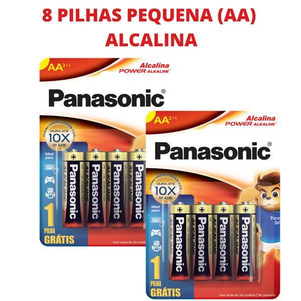 Imagem de Kit Pilha Pequena AA Alcalina Panasonic - 2 cartelas de 4 cada