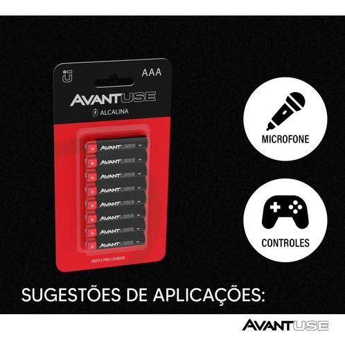 Imagem de Kit Pilhas Alcalinas Aaa Pequena Com 08 Unidades 1.5v Avant