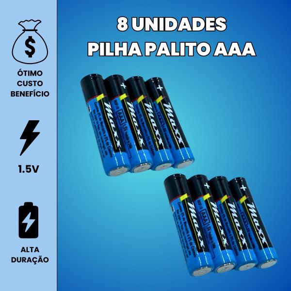 Imagem de Kit Pilhas Palito AAA + Comum AA 60 Unidades Cada Caixa Cilíndrica