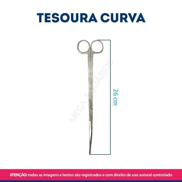 Imagem de Kit Pinça Curva + Reta + Tesoura Curva Reta Aquário Plantado