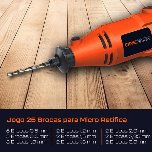 Imagem de Kit Pinças E Brocas Hss 35 Peças De 0.5 A 3Mm Micro Retífica