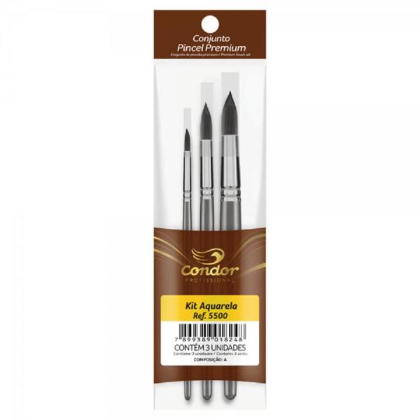 Imagem de Kit Pincel Aquarela Premium Condor 5500