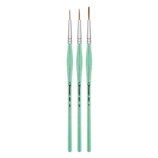 Imagem de Kit Pincel Filete Cabo Ergonômico 3pcs Condor 4005