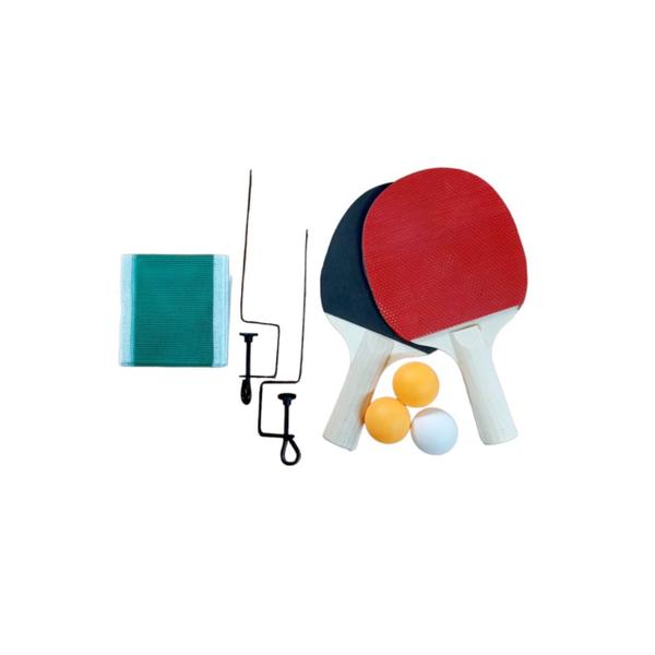 Imagem de Kit Ping Pong 2 Raquetes 3 Bolas Com Rede e Suportes De Mesa