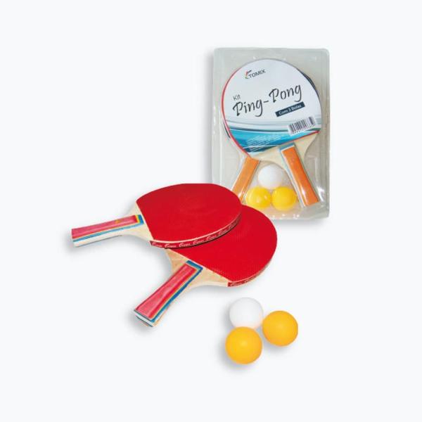 Imagem de KIT PING PONG C/3 BOLAS Raquetes de Madeira- ToyMix