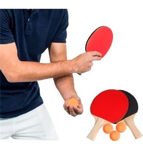 Imagem de Kit Ping Pong Portátil 2 Raquetes Rede Retrátil 3 Bolinhas