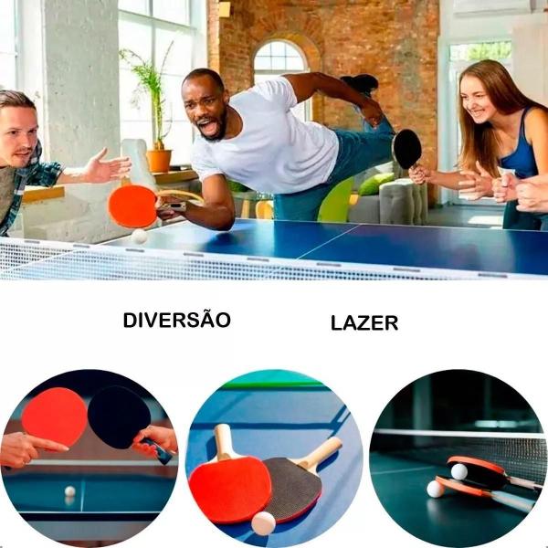 Imagem de Kit Ping Pong Tênis De Mesa Com 2 Raquetes + 3 Bolinhas