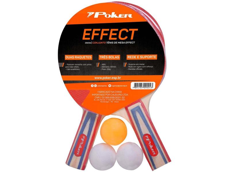 Imagem de Kit Ping Pong/Tênis de Mesa Poker Effect 7 Peças