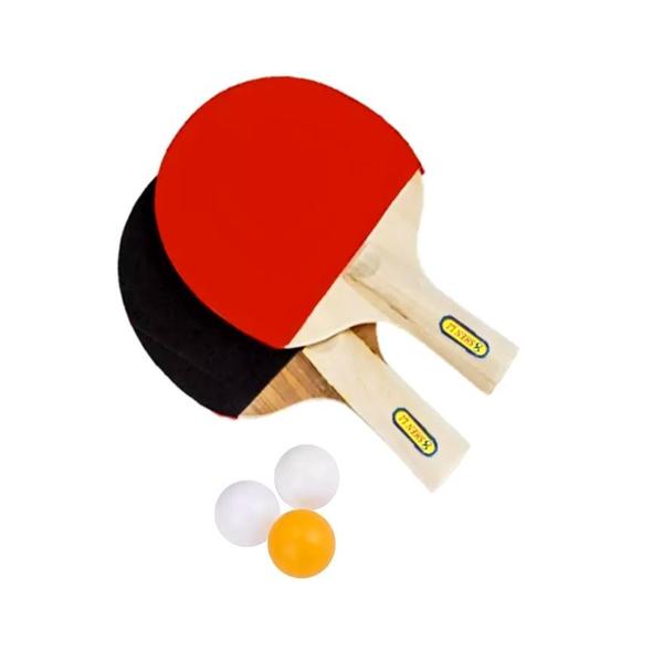 Imagem de Kit Ping Pong Tênis Mesa Com 2 Raquetes E 3 Bolinhas