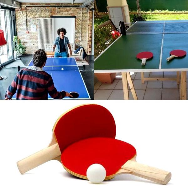 Imagem de Kit Ping Pong Tênis Mesa Com 2 Raquetes E 3 Bolinhas