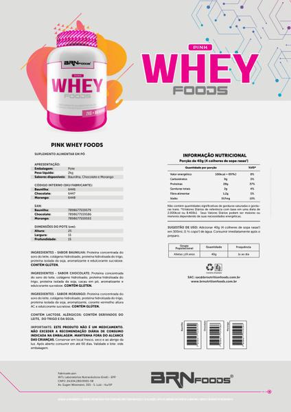 Imagem de KIT Pink Whey Foods 2kg + Coqueteleira - BRN Foods