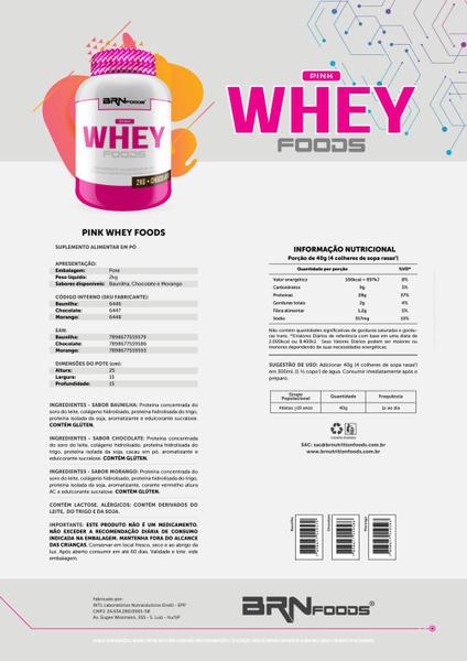 Imagem de KIT Pink Whey Foods 2kg + Pink Energy 120caps + Pink BCAA C/ Colágeno 250g Tangerina - BRN Foods