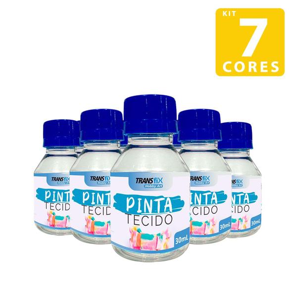 Imagem de Kit Pinta Tecido Hobby Art 30ML - 7 cores