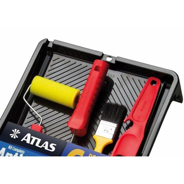 Imagem de Kit Pintura Atlas Com 6 Pecas - Bandeja + Garfo + Rolo + Trincha + Misturador