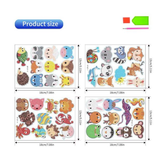 Kit Pintura Diamante 5D Adesivos Infantil 43un 2 Canetas DIY Criativo Artesanato Ponto Cruz - Diamond Imagem de Kit Pintura Diamante 5D Adesivos Infantil 43un 2 Canetas DIY Criativo Artesanato Ponto Cruz