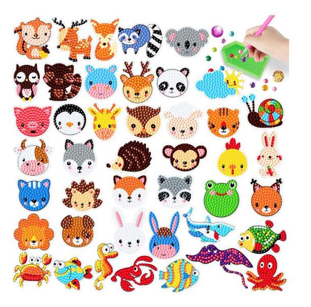 Kit Pintura Diamante 5D Adesivos Infantil 43un 2 Canetas DIY Criativo Artesanato Ponto Cruz - Diamond Imagem de Kit Pintura Diamante 5D Adesivos Infantil 43un 2 Canetas DIY Criativo Artesanato Ponto Cruz