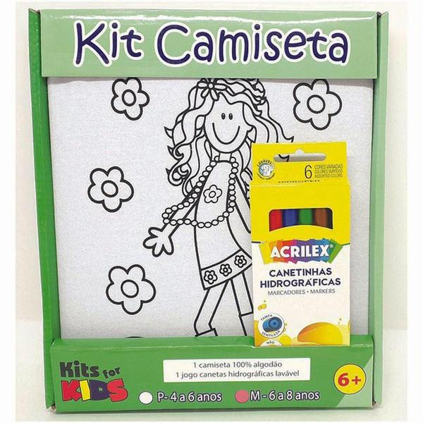 Kit Pintura Em Camiseta Menina Tamanho M De 6 A 8 Anos - Kits For Kids Imagem de Kit Pintura Em Camiseta Menina Tamanho M De 6 A 8 Anos