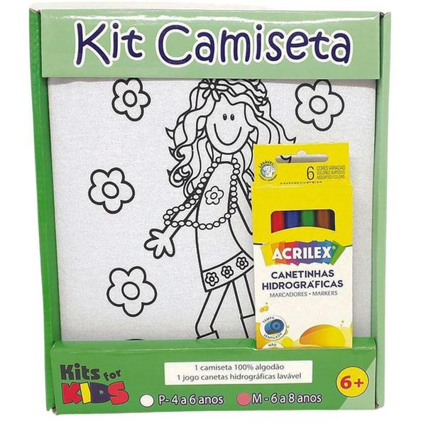 Kit Pintura Em Camiseta Menina Tamanho P De 4 A 6 Anos - Kits For Kids Imagem de Kit Pintura Em Camiseta Menina Tamanho P De 4 A 6 Anos