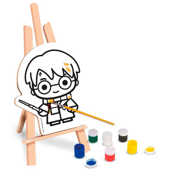 Imagem de Kit Pintura Infantil Com Cavalete Harry Potter Wizarding World Tintas Telas Em Madeira Nig Brinquedos