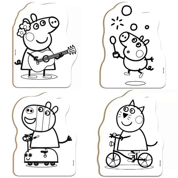 Imagem de Kit Pintura Peppa Pig Para Colorir Arte 6 Tintas Pedagógico 0525 - Nig Brinquedos