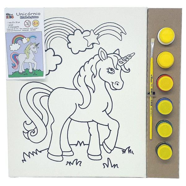 Kit Pintura Tela 25X30Cm Unicórnio - Kits For Kids Imagem de Kit Pintura Tela 25X30Cm Unicórnio - Kits For Kids